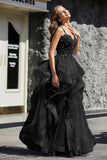 Lace Up Back Ruffle Ruched Tulle Prom Party Ball Gown Formal Evening Dresses