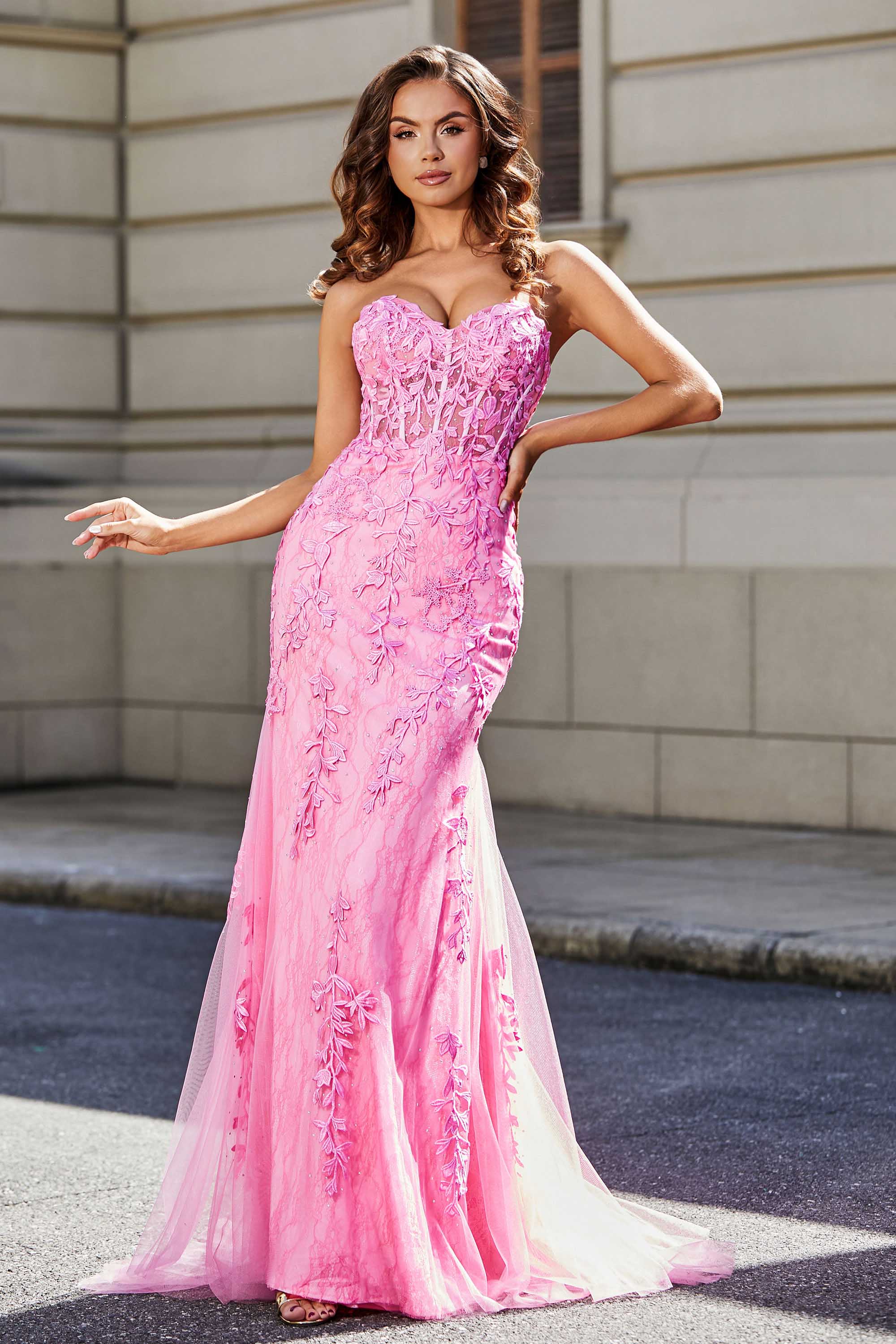 Vestido de noche formal de tul con escote tipo sirena y corsé con escote en forma de corazón para fiesta de graduación