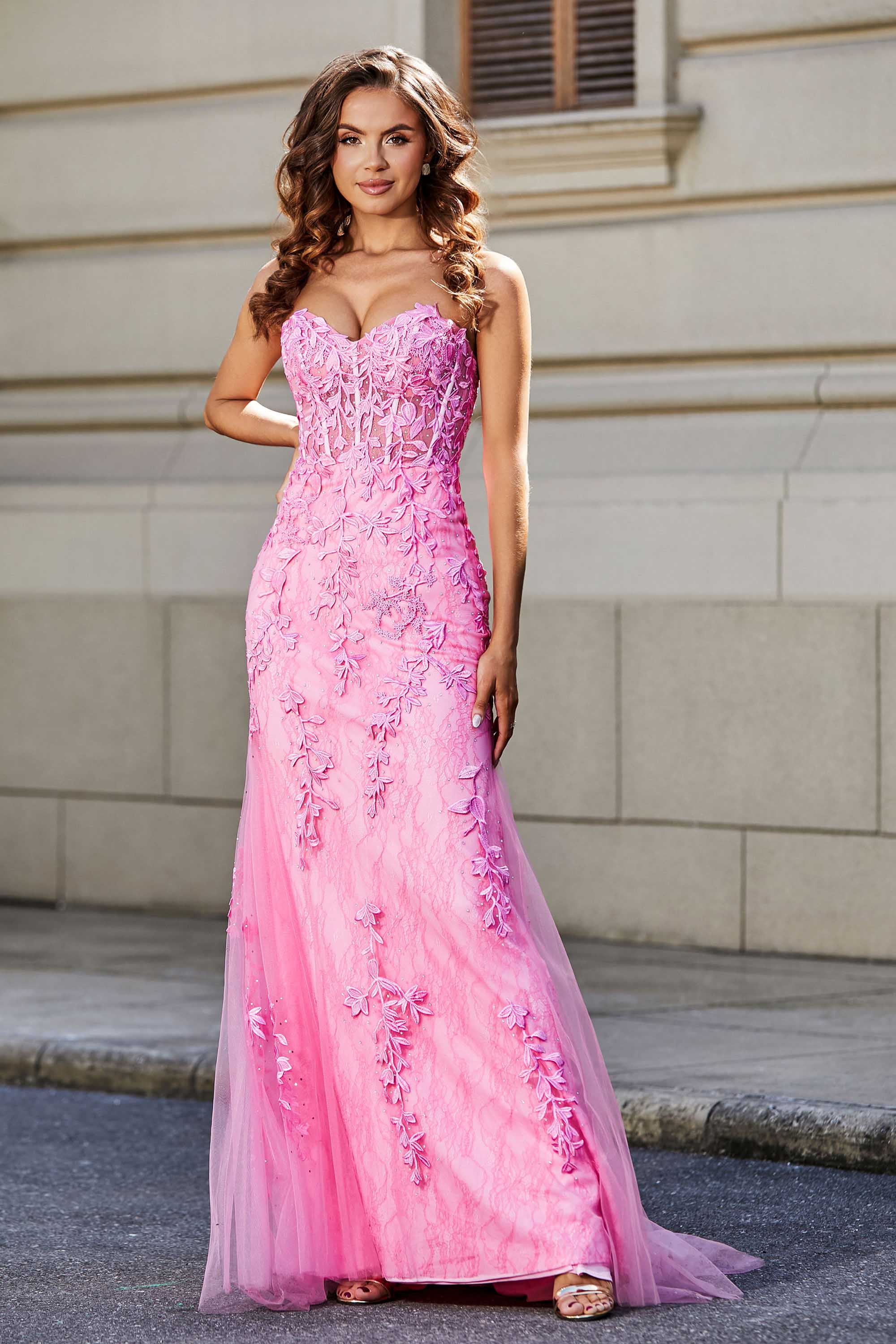 Vestido de noche formal de tul con escote tipo sirena y corsé con escote en forma de corazón para fiesta de graduación