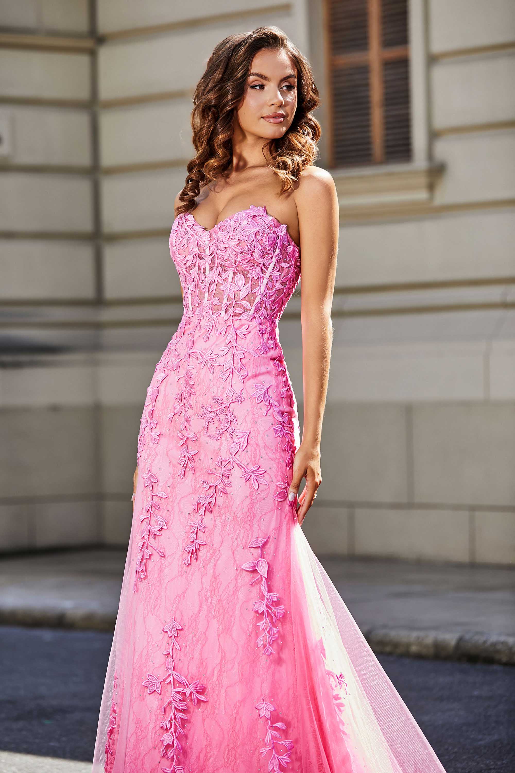Vestido de noche formal de tul con escote tipo sirena y corsé con escote en forma de corazón para fiesta de graduación