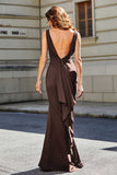 High Slit Long Sleeveless Jersey Formal Evening Mermaid Gown Prom Party Dresses