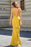High Slit Long Sleeveless Jersey Formal Evening Mermaid Gown Prom Party Dresses