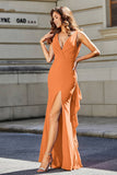 High Slit Long Sleeveless Jersey Formal Evening Mermaid Gown Prom Party Dresses