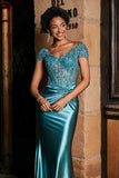 Pleated Backless Mermaid Satin Sweep Train Formal Evening Gown Prom Party Dresses
