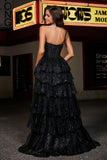 One-Shoulder Rüschen Tiered Tüll Formelle Abendkleid Party Prom Ballkleider