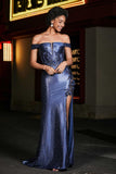 Applique Lace Up Mermaid Stretch Satin Formal Evening Gown Prom Party Dresses