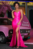 V-Neck Sequins Mermaid Satin Formal Evening Gown Prom Party Dresses
