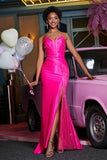 V-Neck Sequins Mermaid Satin Formal Evening Gown Prom Party Dresses