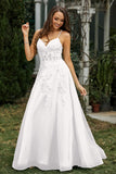 Sweetheart Applique A-Line Tulle Sweep Train Prom Party Dress Formal Evening Dresses