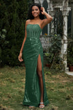 Bodycon Pailletten Bodenlanges formelles Abendkleid mit Schlitz Abschlussball Partykleider