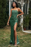 Bodycon Pailletten Bodenlanges formelles Abendkleid mit Schlitz Abschlussball Partykleider