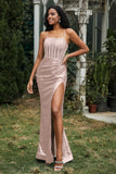 Bodycon Pailletten Bodenlanges formelles Abendkleid mit Schlitz Abschlussball Partykleider