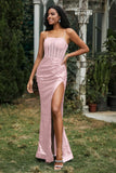 Bodycon Pailletten Bodenlanges formelles Abendkleid mit Schlitz Abschlussball Partykleider