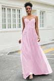 A-Linie Tüll Ballkleid mit Applikationen und Schleppe, mit Schlitz, formelle Abendkleider