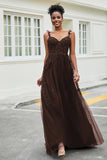 A-Linie Tüll Ballkleid mit Applikationen und Schleppe, mit Schlitz, formelle Abendkleider