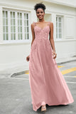 A-Linie Tüll Ballkleid mit Applikationen und Schleppe, mit Schlitz, formelle Abendkleider
