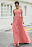 A-Linie Tüll Ballkleid mit Applikationen und Schleppe, mit Schlitz, formelle Abendkleider