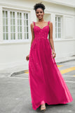 A-Linie Tüll Ballkleid mit Applikationen und Schleppe, mit Schlitz, formelle Abendkleider