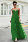 A-Linie Tüll Ballkleid mit Applikationen und Schleppe, mit Schlitz, formelle Abendkleider
