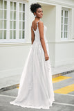 A-Linie Tüll Ballkleid mit Applikationen und Schleppe, mit Schlitz, formelle Abendkleider