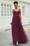 A-Linie Tüll Ballkleid mit Applikationen und Schleppe, mit Schlitz, formelle Abendkleider