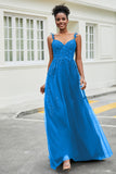 A-Linie Tüll Ballkleid mit Applikationen und Schleppe, mit Schlitz, formelle Abendkleider