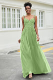 A-Linie Tüll Ballkleid mit Applikationen und Schleppe, mit Schlitz, formelle Abendkleider
