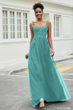 A-Linie Tüll Ballkleid mit Applikationen und Schleppe, mit Schlitz, formelle Abendkleider