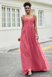A-Linie Tüll Ballkleid mit Applikationen und Schleppe, mit Schlitz, formelle Abendkleider