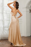 Rhinestone Lace Up Sheath Jersey Formal Evening Mermaid Dress With Slit Prom Party Dress