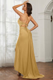 Rhinestone Lace Up Sheath Jersey Formal Evening Mermaid Dress With Slit Prom Party Dress