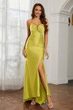 Rhinestone Lace Up Sheath Jersey Formal Evening Mermaid Dress With Slit Prom Party Dress