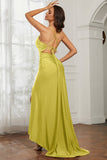 Rhinestone Lace Up Sheath Jersey Formal Evening Mermaid Dress With Slit Prom Party Dress