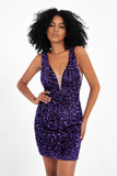 Tiefer V-Ausschnitt, figurbetontes Minikleid mit Pailletten und Spitze, Cocktailpartykleider, Clubwear-Kleider