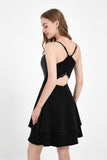 Sexy Low Back Lace Short Skater Dress Mini Homecoming Prom Dresses V Neck Cocktail Gowns