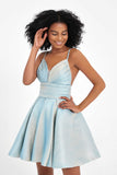 Sweetheart Neck Spaghetti Straps Iridescent Short Homecoming Dress Prom Party Cocktail Gowns