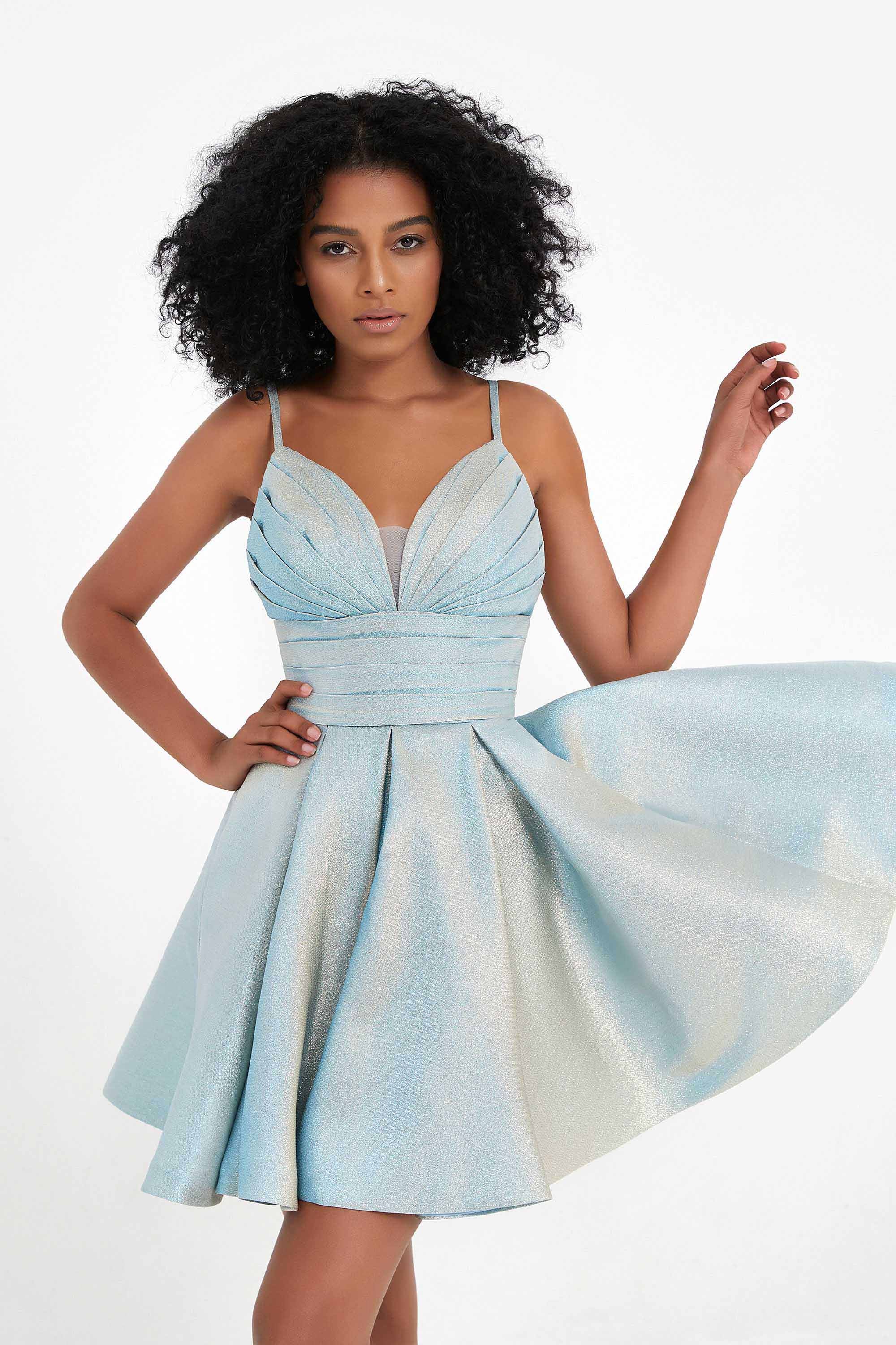 Sweetheart Neck Spaghetti Straps Iridescent Short Homecoming Dress Prom Party Cocktail Gowns