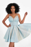 Sweetheart Neck Spaghetti Straps Iridescent Short Homecoming Dress Prom Party Cocktail Gowns