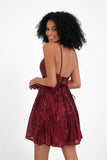 Spaghetti Straps Sweetheart Neck Sequins Mini Sexy Homecoming Dress Prom Cocktail Party Gowns