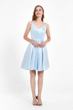 Princess Short Simple Satin Dress with Pockets Junior Bridesmaid Dresses Homecoming Prom Gowns