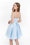 Princess Short Simple Satin Dress with Pockets Junior Bridesmaid Dresses Homecoming Prom Gowns