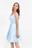 Princess Short Simple Satin Dress with Pockets Junior Bridesmaid Dresses Homecoming Prom Gowns