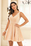 Deep V-neck Sleeveless A-Line Sequins Short Homecoming Prom Dress Party Cocktail Gowns