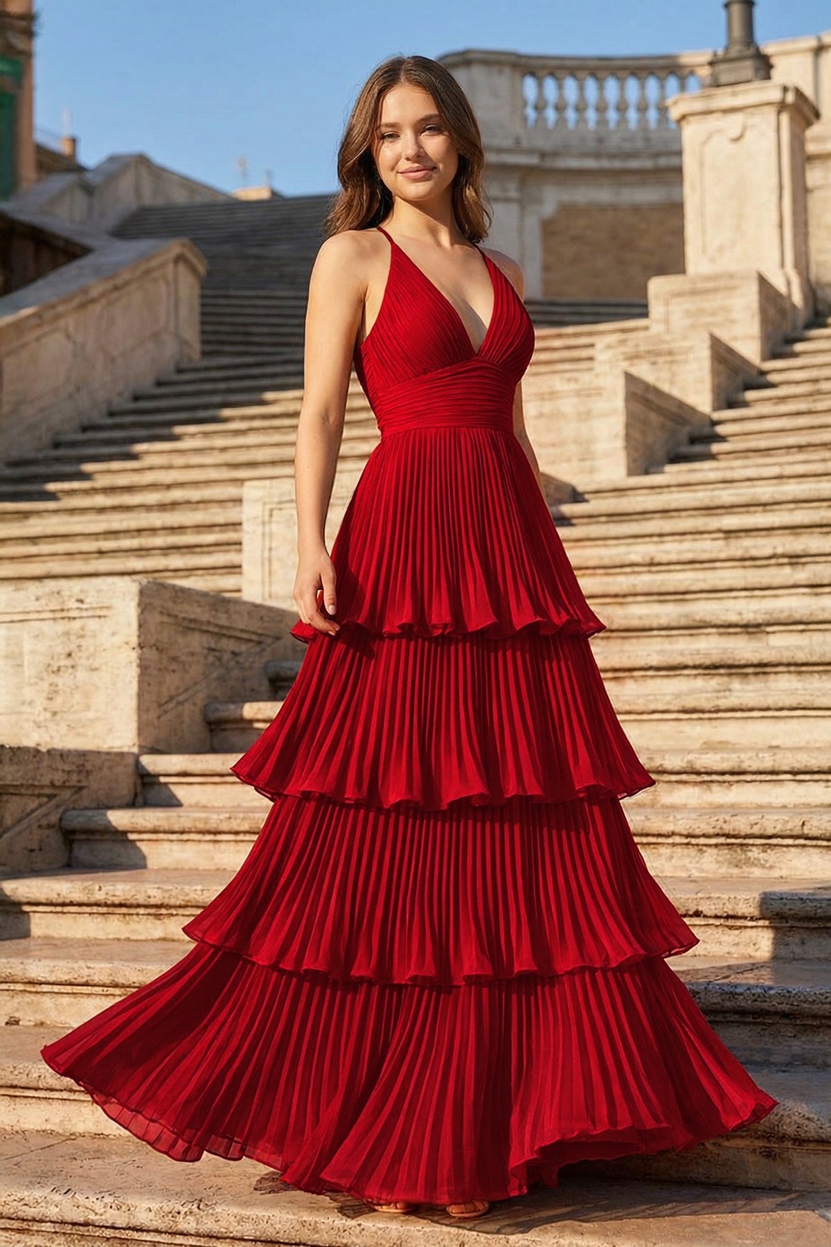 dark red chiffon bridesmaid dresses Zapaka Women Dark Red Bridesmaid Dress with Slit Ruched Spaghetti Straps Chiffon Mermaid Long Wedding Guest Dress, Chiffon color / US2