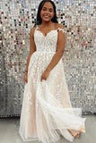 A-line Sweetheart Lace Tulle Prom Dress with Slit