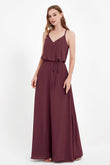 Spaghetti Straps Chiffon Bridesmaid Dress Boho Floor Length Formal Evening Dresses Gowns