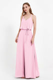 Spaghetti Straps Chiffon Bridesmaid Dress Boho Floor Length Formal Evening Dresses Gowns