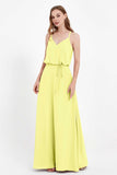 Spaghetti Straps Chiffon Bridesmaid Dress Boho Floor Length Formal Evening Dresses Gowns