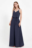 Spaghetti Straps Chiffon Bridesmaid Dress Boho Floor Length Formal Evening Dresses Gowns