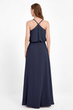 Spaghetti Straps Chiffon Bridesmaid Dress Boho Floor Length Formal Evening Dresses Gowns